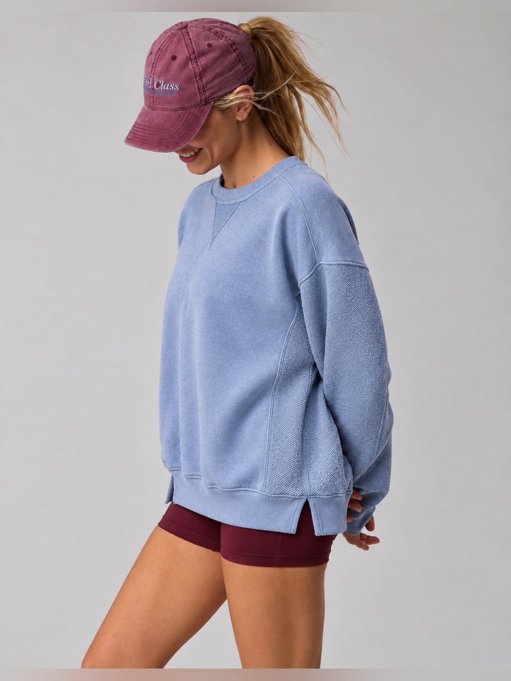 Aerie Fleece + Terry Cloth Sleeves Oversized Crewneck Sweatshirt.